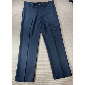 Haggar Cool 18 Performance Dress Pants Mens 40x34 Navy Blue Classic Fit No Iron